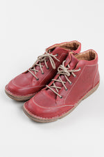 Load image into Gallery viewer, JOSEF SIEBEL red leather high top sneaker w/ side zip closure (40)
