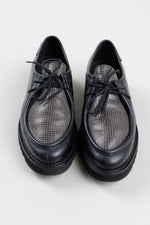 Load image into Gallery viewer, MEPHISTO Black leather loafer w/ houndstooth detail (7)
