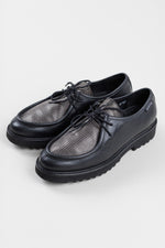 Load image into Gallery viewer, MEPHISTO Black leather loafer w/ houndstooth detail (7)

