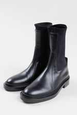 Load image into Gallery viewer, JIL SANDER Black leather sock boot (37.5)
