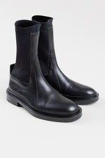 Load image into Gallery viewer, JIL SANDER Black leather sock boot (37.5)
