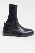 Load image into Gallery viewer, JIL SANDER Black leather sock boot (37.5)
