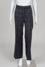 Load image into Gallery viewer, Theory grey and forest green plaid trousers (8)
