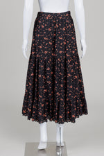 Load image into Gallery viewer, Ulla Johnson black floral tiered eyelet lined skirt with side zipper (2)
