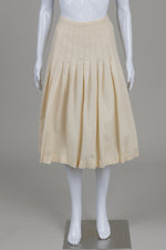 Load image into Gallery viewer, Al Jean crème vintage pleated wool skirt
