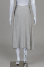 Load image into Gallery viewer, Recode light grey knit A-line midi skirt (M)
