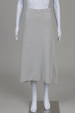 Load image into Gallery viewer, Recode light grey knit A-line midi skirt (M)

