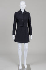 Load image into Gallery viewer, United Colors of Benetton black 2 piece skirt and blazer suit (40)
