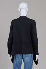 Load image into Gallery viewer, Velvet open front jacket with zippered sleeve and faux suede front (S)
