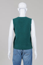 Load image into Gallery viewer, Jaon Wu green cashmere V neck vest (S)
