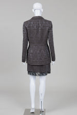 Load image into Gallery viewer, Karen Millen 2 piece (blazer and skirt) brocade suit and lace trim (14)
