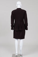 Load image into Gallery viewer, Badgley Mischka chocolate brown 2 piece (skirt and jacket) vintage suit (10)
