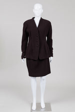 Load image into Gallery viewer, Badgley Mischka chocolate brown 2 piece (skirt and jacket) vintage suit (10)
