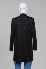 Load image into Gallery viewer, Peace of Cloth dark brown and black animal print knee length jacket with front pockets (M)
