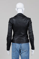 Load image into Gallery viewer, BCBG Max Azria black motorcycle jacket (XS)

