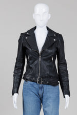Load image into Gallery viewer, BCBG Max Azria black motorcycle jacket (XS)
