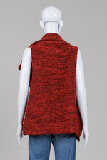 Load image into Gallery viewer, Alembika red and black knet vest (XL) *new with tags $345
