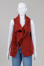 Load image into Gallery viewer, Alembika red and black knet vest (XL) *new with tags $345
