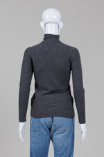 Load image into Gallery viewer, Lord &amp; Taylor charcoal grey cashmere turtleneck sweater (S)
