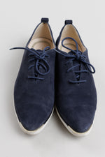 Load image into Gallery viewer, COLE HAAN navy blue suede pointed loafer (8)
