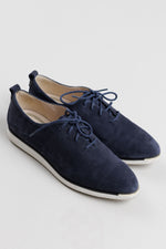 Load image into Gallery viewer, COLE HAAN navy blue suede pointed loafer (8)
