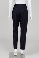 Load image into Gallery viewer, Derek Lam 10 Crosby black pinstripe pants with front zipper and drawstring (10)
