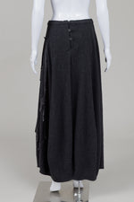 Load image into Gallery viewer, Zojka Borkowska charcoal grey balloon midi skirt with flower detailing M)
