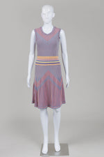 Load image into Gallery viewer, BCBG Max Azria multicolor asymetrical print knit dress (M)
