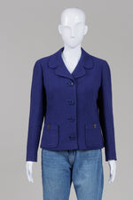 Load image into Gallery viewer, Edward Chapman vintage royal blue blazer with silver detailing
