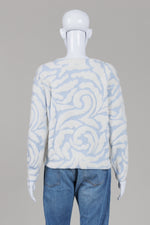 Load image into Gallery viewer, Cynthia Rowley blue and white design sweater (S)
