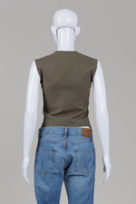Load image into Gallery viewer, The Frankie Shop olive green vest (XS) *new with tags
