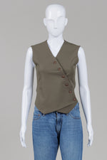 Load image into Gallery viewer, The Frankie Shop olive green vest (XS) *new with tags
