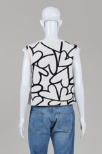 Load image into Gallery viewer, Maeve white and black sweater sleeveless vest (S)
