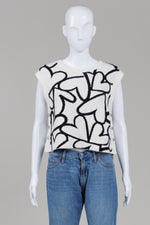 Load image into Gallery viewer, Maeve white and black sweater sleeveless vest (S)
