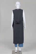 Load image into Gallery viewer, Humility charcoal grey full length vest with side slits (L)
