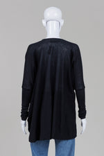Load image into Gallery viewer, All Saints black long sleeve drape sweater (S)
