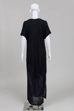 Load image into Gallery viewer, Massimo Dutti Black Crepe Cap Sleeve Maxi Dress (S)

