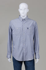Load image into Gallery viewer, US Polo Association Chambray Blue Shirt (L)

