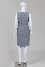 Load image into Gallery viewer, Monique Lhuillier Blue Woven Sleeveless Sheath Dress (8)
