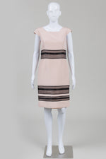 Load image into Gallery viewer, Boss Hugo Boss Dusty Rose Cap Sleeve Dress w/ Organza Overlay (6)
