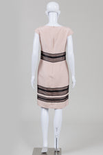 Load image into Gallery viewer, Boss Hugo Boss Dusty Rose Cap Sleeve Dress w/ Organza Overlay (6)
