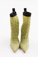 Load image into Gallery viewer, Balmain neon yellow and black sock-style stilettos (37.5)
