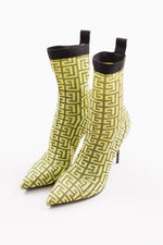 Load image into Gallery viewer, Balmain neon yellow and black sock-style stilettos (37.5)

