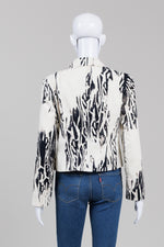 Load image into Gallery viewer, Simon Chang Ivory/Black Print Short Blazer (8)
