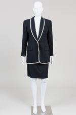 Load image into Gallery viewer, Jones New York Black/Ivory Tuxedo Skirt Suit (Jacket 12P Skirt 14)
