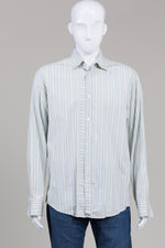 Load image into Gallery viewer, Ted Baker Cream/Blue/Green Stripe Shirt (5)
