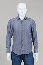 Load image into Gallery viewer, Naked &amp; Famous Slate Blue Check Shirt (S)
