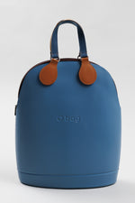 Load image into Gallery viewer, O BAG blue bucket bag w/ denim straps.
