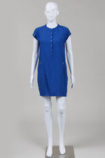 Load image into Gallery viewer, Cop Copine Royal Blue Cap Sleeve Dress
