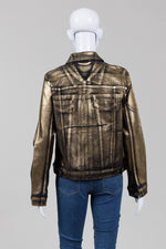 Load image into Gallery viewer, Blui Gold Coated Jean Jacket (M &amp; L available) *New w/ tags $447

